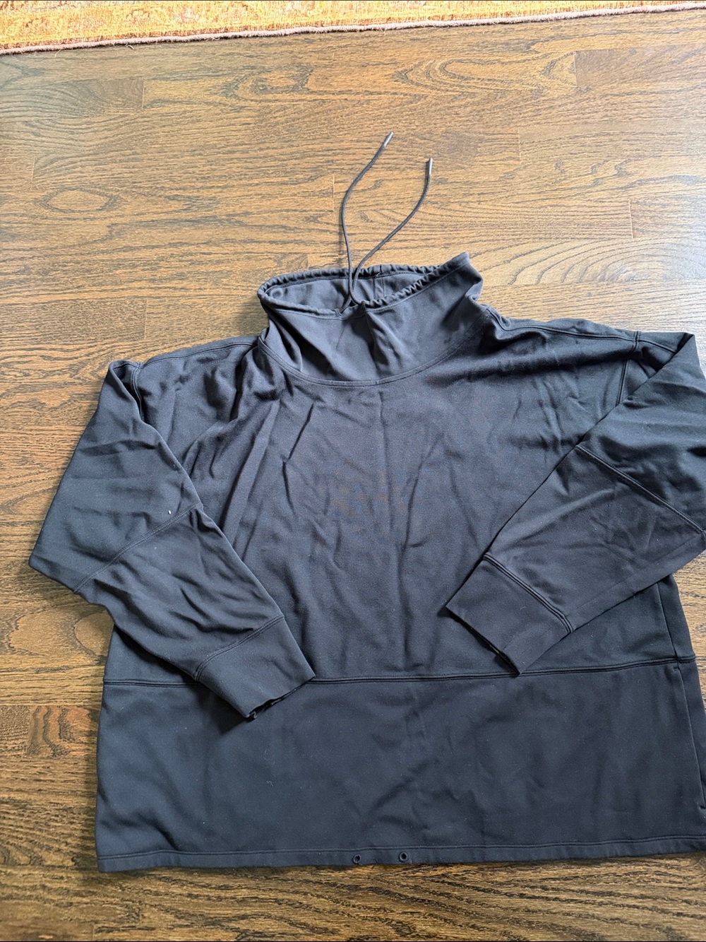 Athleta Black Funnel Neck Drawstring Pullover